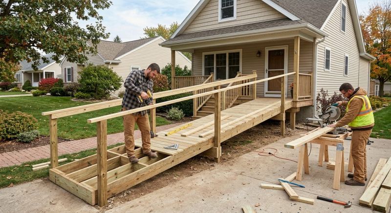 Hardwood Ramp Installation in Wilmington, NC
